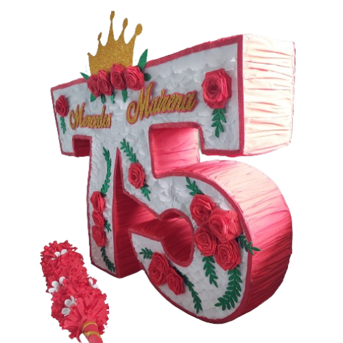 imagen pinata: Piñata en forma del número 75